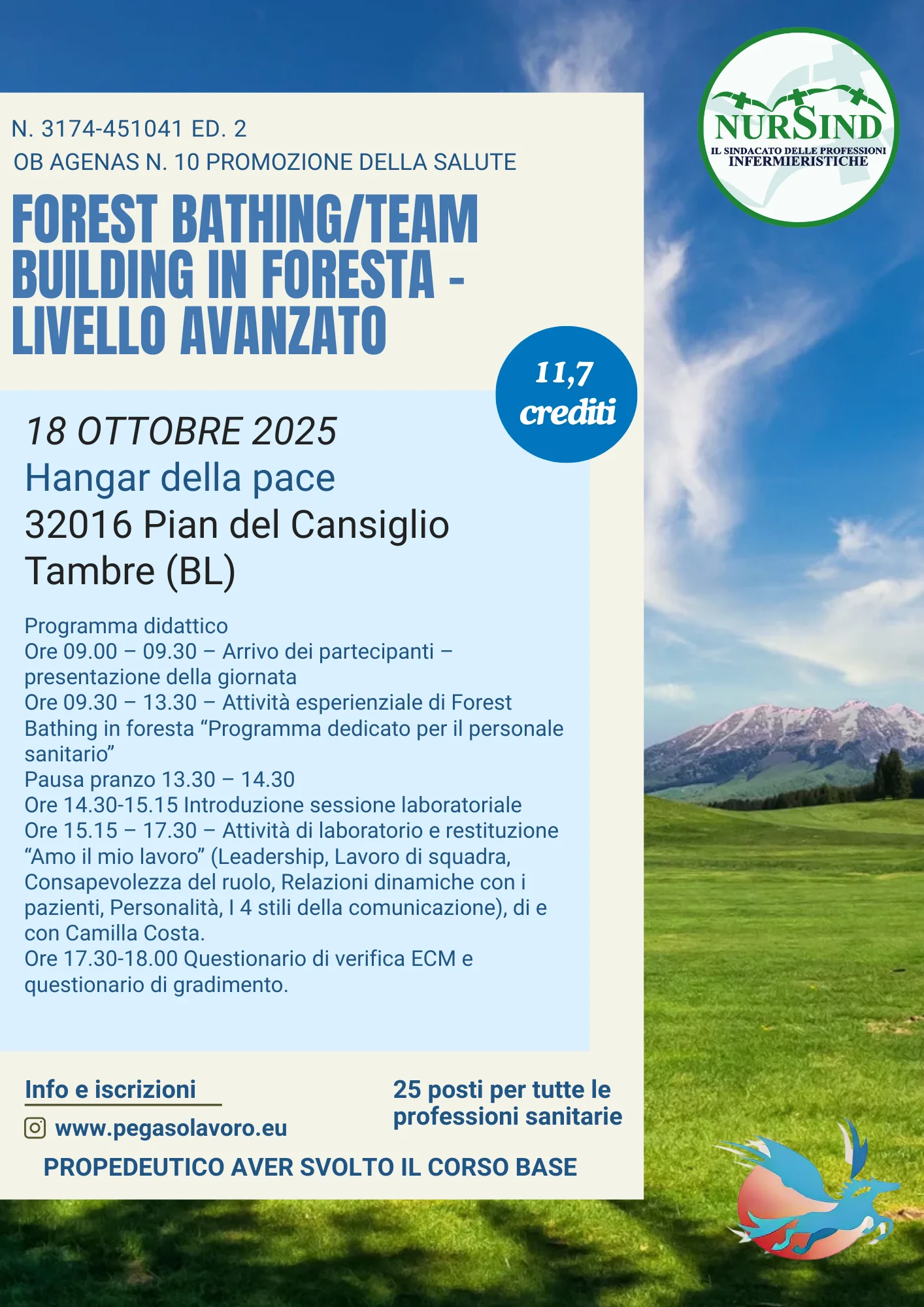 Corso Avanzato Infermieri in Foresta — Ottobre 2025